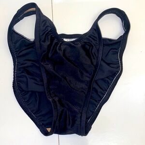 Black bikini bottom. High thigh cut. NWOT. Size 6.